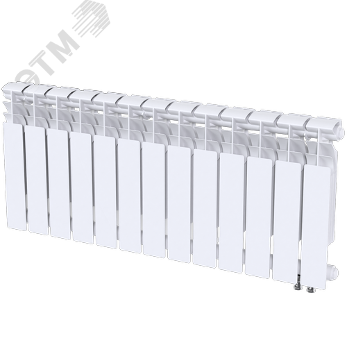 Радиатор биметаллический секционный  Heat 350/90/13 нижнее подключение 1722Вт - фото 2