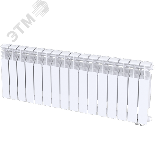 Радиатор биметаллический секционный  Heat 350/90/16 нижнее подключение 2120Вт - фото 2