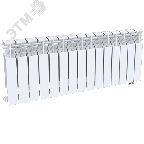 Радиатор биметаллический секционный  Heat 350/90/15 нижнее подключение 1987Вт - фото 3