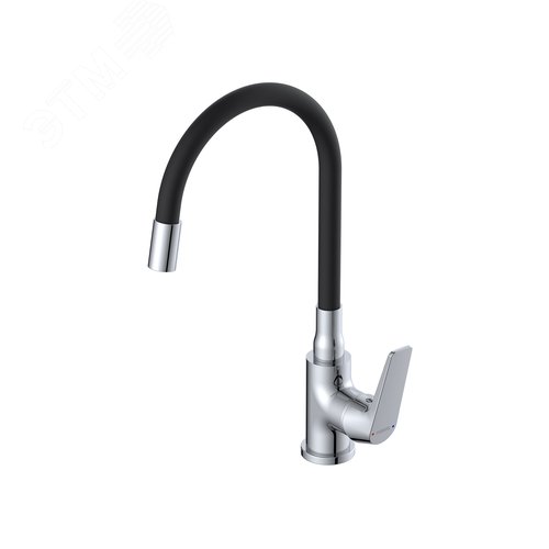 Изображение товара Смеситель для кухни однорычажный с черным изливом L1006MGВ (шт)