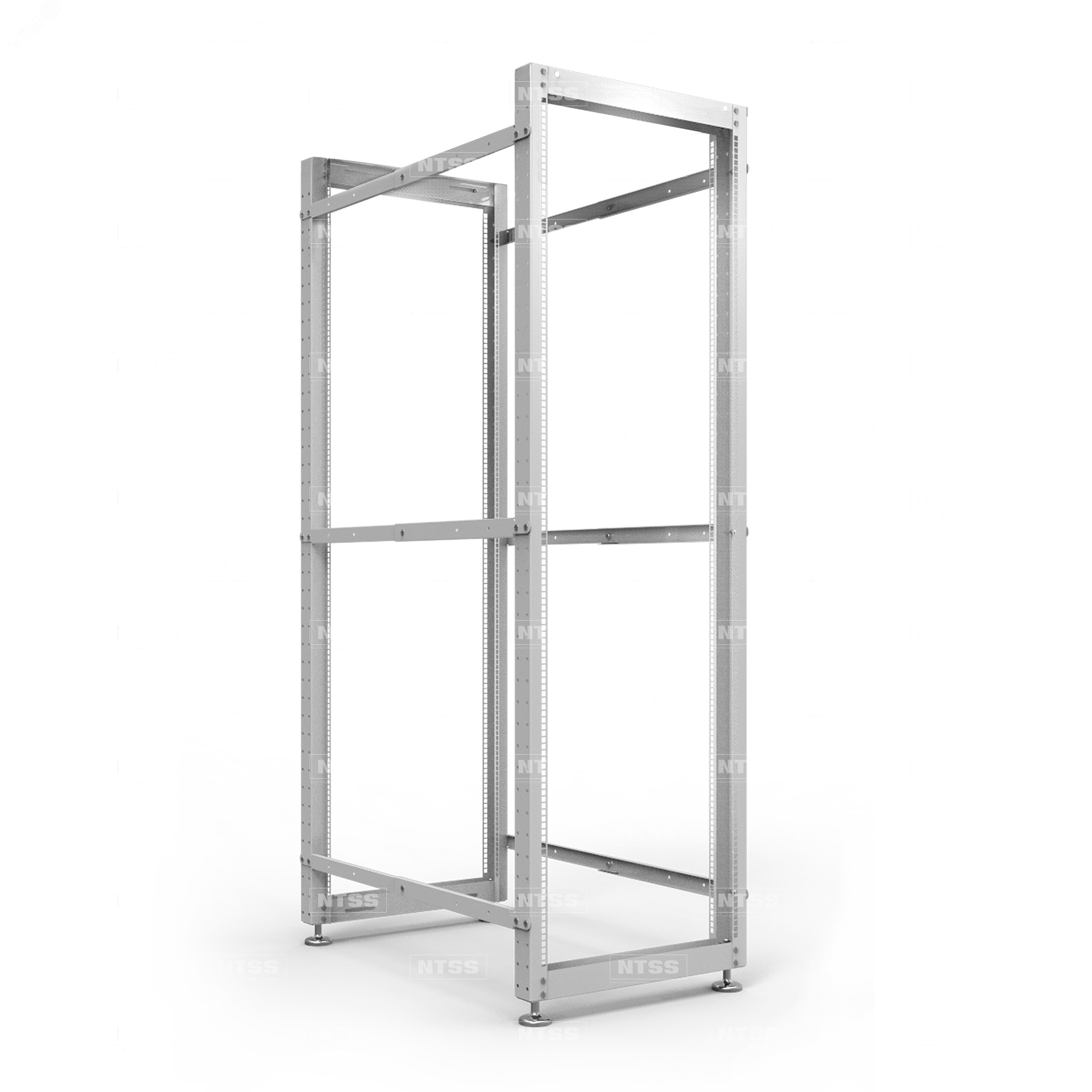 Изображение товара Стойка серверная OR двухрамная 37U 600-1000мм, комплект ножек, серый RAL 7035 (шт)