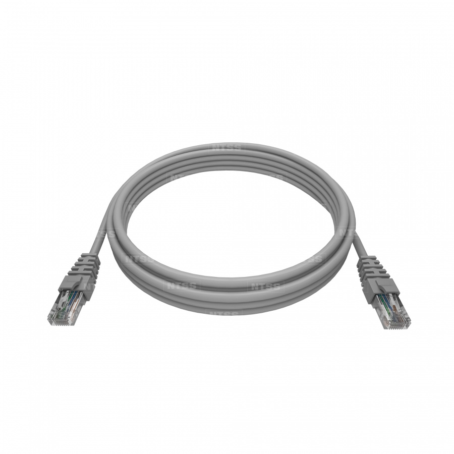 Патч-корд 2хRJ45/8P8C, T568B UTP 5e кат. литой 5 метров, LSZH, серый