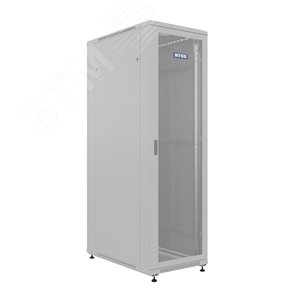 Шкаф напольный универсальный серверный R 42U 800х1000мм, 4 профиля 19, двери перфорированная и сплошная металл, боковые стенки съемные, регулируемые опоры, разобранный, серый RAL 7035