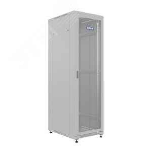 Шкаф напольный универсальный серверный R 18U 600х800мм, 4 профиля 19, двери перфорированная и сплошная металл, боковые стенки съемные, регулируемые опоры, разобранный, серый RAL 7035