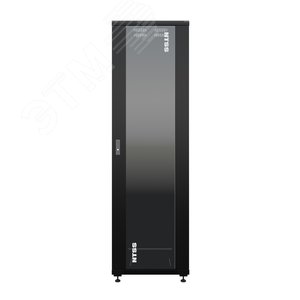 Шкаф напольный универсальный серверный R 18U 600х800мм, 4 профиля 19, двери стекло и сплошная металл, боковые стенки съемные, регулируемые опоры, разобранный, черный RAL 9005 NTSS-R18U6080GS-BL NTSS - 2