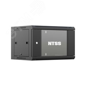 Изображение товара Шкаф настенный телекоммуникационный W 12U 600х600х635мм, 2 профиля 19, дверь стеклянная, боковые стенки съемные, задняя стенка, разобранный, черный RAL 9005 (шт)