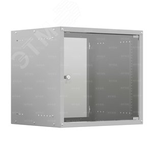 Шкаф настенный телекоммуникационный LIME 12U 550х450х635мм, 2 профиля 19, дверь стеклянная, боковые стенки несъемные, разобранный, серый RAL 7035