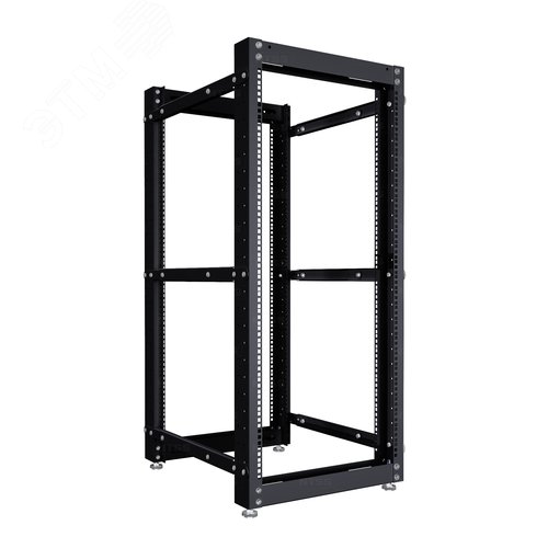 Изображение товара Стойка серверная OR двухрамная 52U 600-1000мм, комплект ножек, черный RAL 9005 (шт)