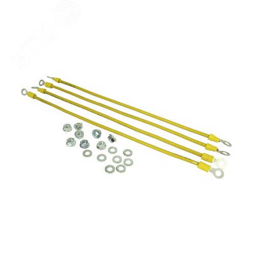 Изображение товара Набор кабелей заземления (набор: гайка, шайба - 8шт, проводник зазмеления 30см - 4шт) (шт)