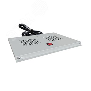 Изображение товара Модуль вентиляторный потолочный для шкафов серии R глубиной 600мм на 2 элемента потолочный без термостата, серый RAL 7035 (шт)