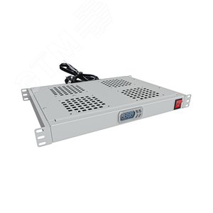 Изображение товара Модуль вентиляторный крепление на 19 1U, 4 элемента, электронный термоконтроллер, цифровой термодатчик, серый RAL 7035 (шт)