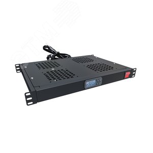 Изображение товара Модуль вентиляторный крепление на 19 1U, 4 элемента, электронный термоконтроллер, цифровой термодатчик, черный RAL 9005 (шт)