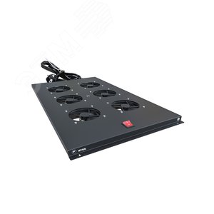 Изображение товара Модуль вентиляторный потолочный для шкафов серии R глубиной 1000мм на 6 элементов потолочный без термостата, черный RAL 9005 (шт)