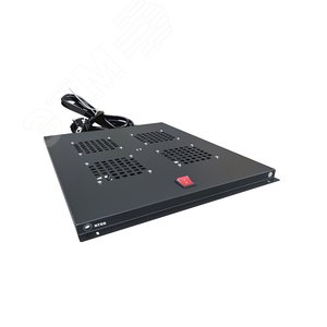 Изображение товара Модуль вентиляторный потолочный для шкафов серии R глубиной 800мм на 4 элемента потолочный без термостата, черный RAL 9005 (шт)