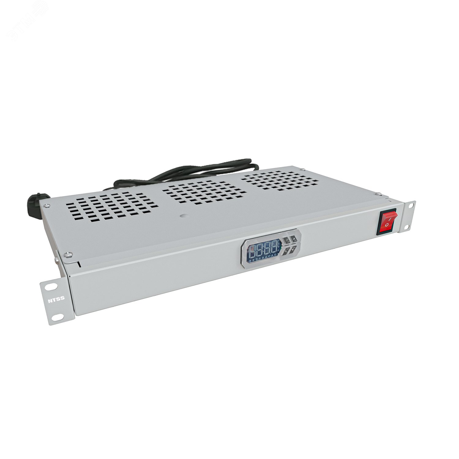 Изображение товара Модуль вентиляторный крепление на 19 1U, 3 элемента, электронный термоконтроллер, цифровой термодатчик, серый RAL 7035 (шт)