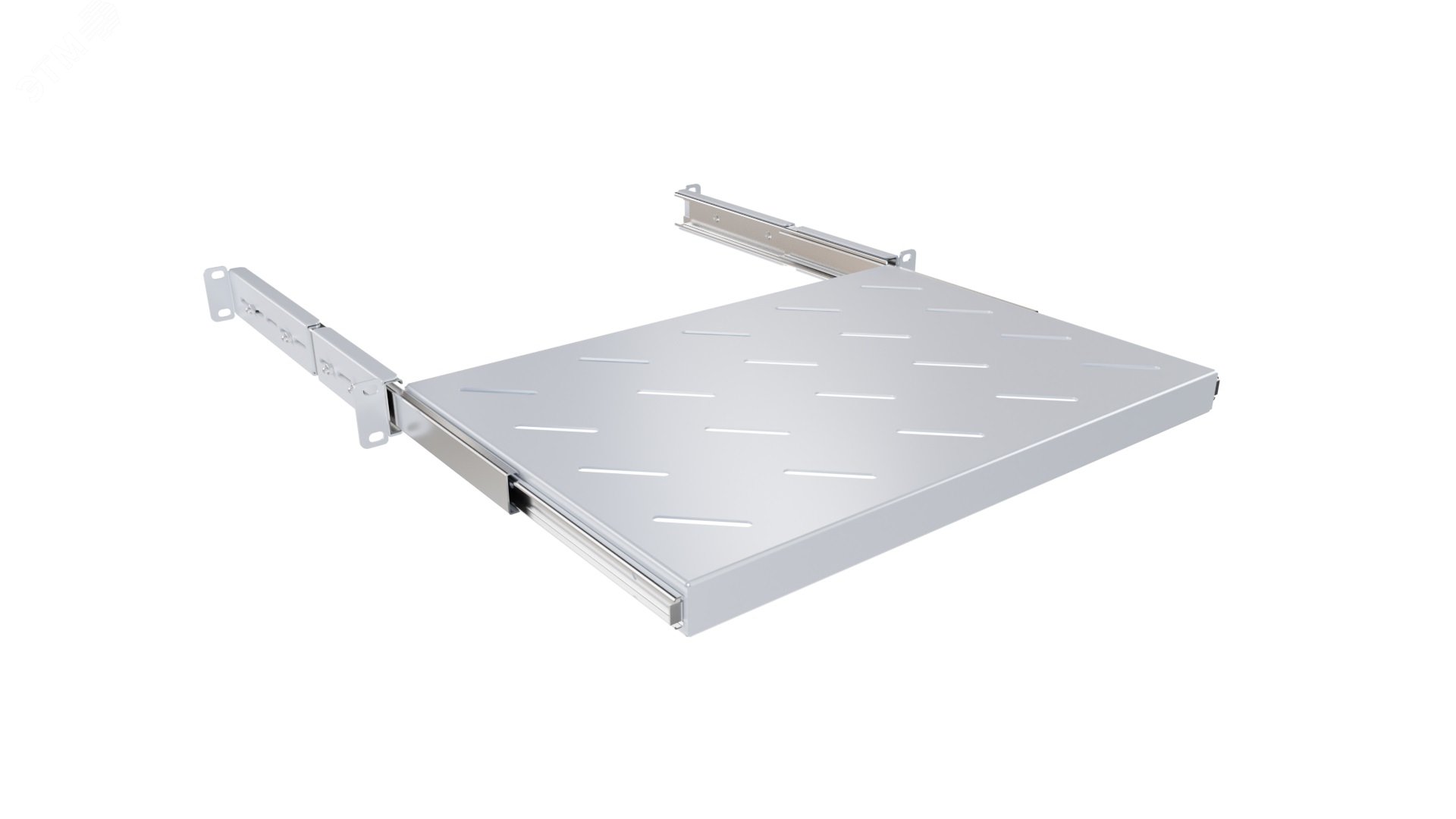 Изображение товара Полка выдвижная глубина 300мм, крепление 19 1U, для шкафов глубиной 600мм, серый RAL 7035 (шт)