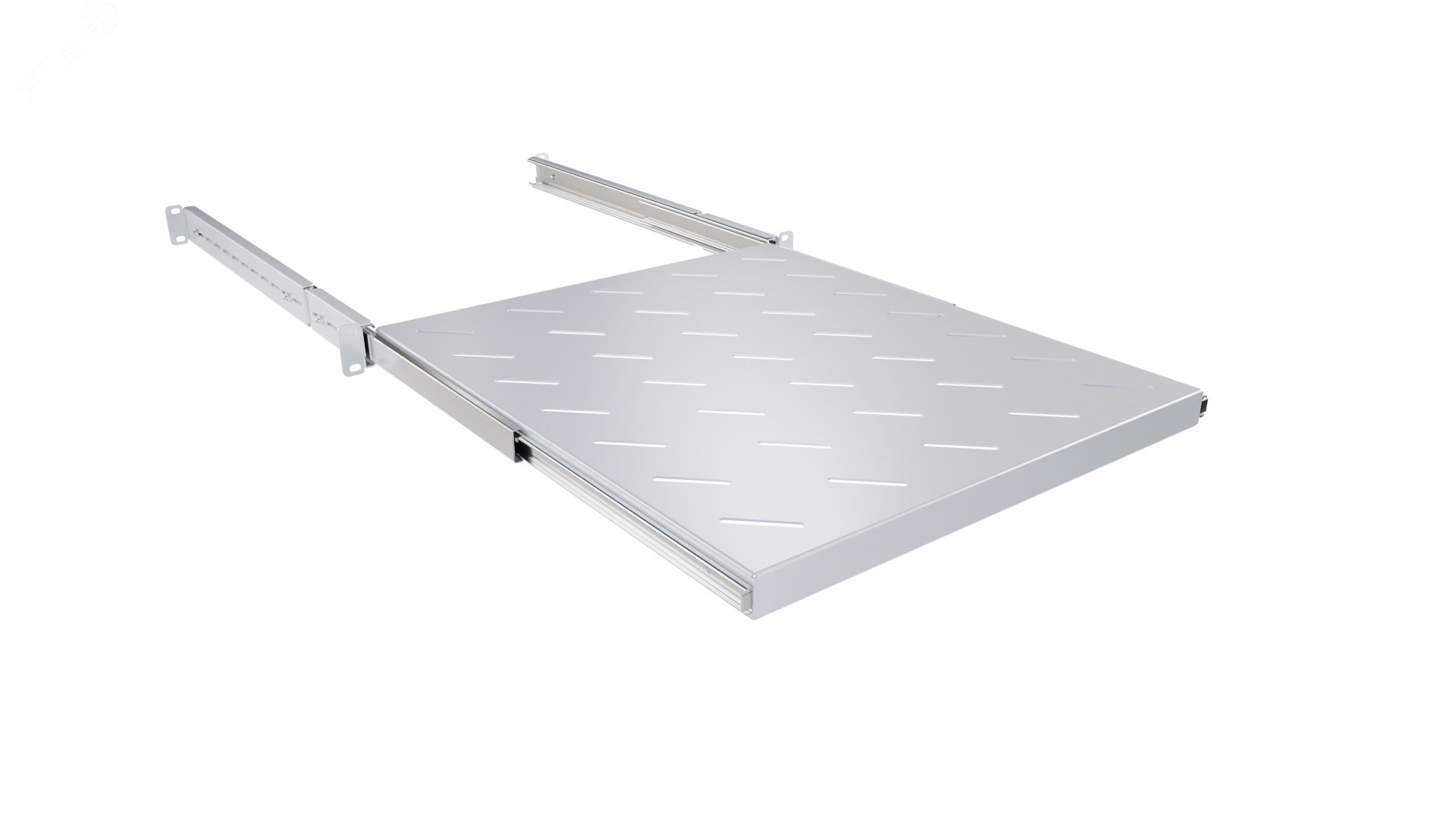 Изображение товара Полка выдвижная глубина 500мм, крепление 19 1U, для шкафов глубиной 800мм, серый RAL 7035 (шт)