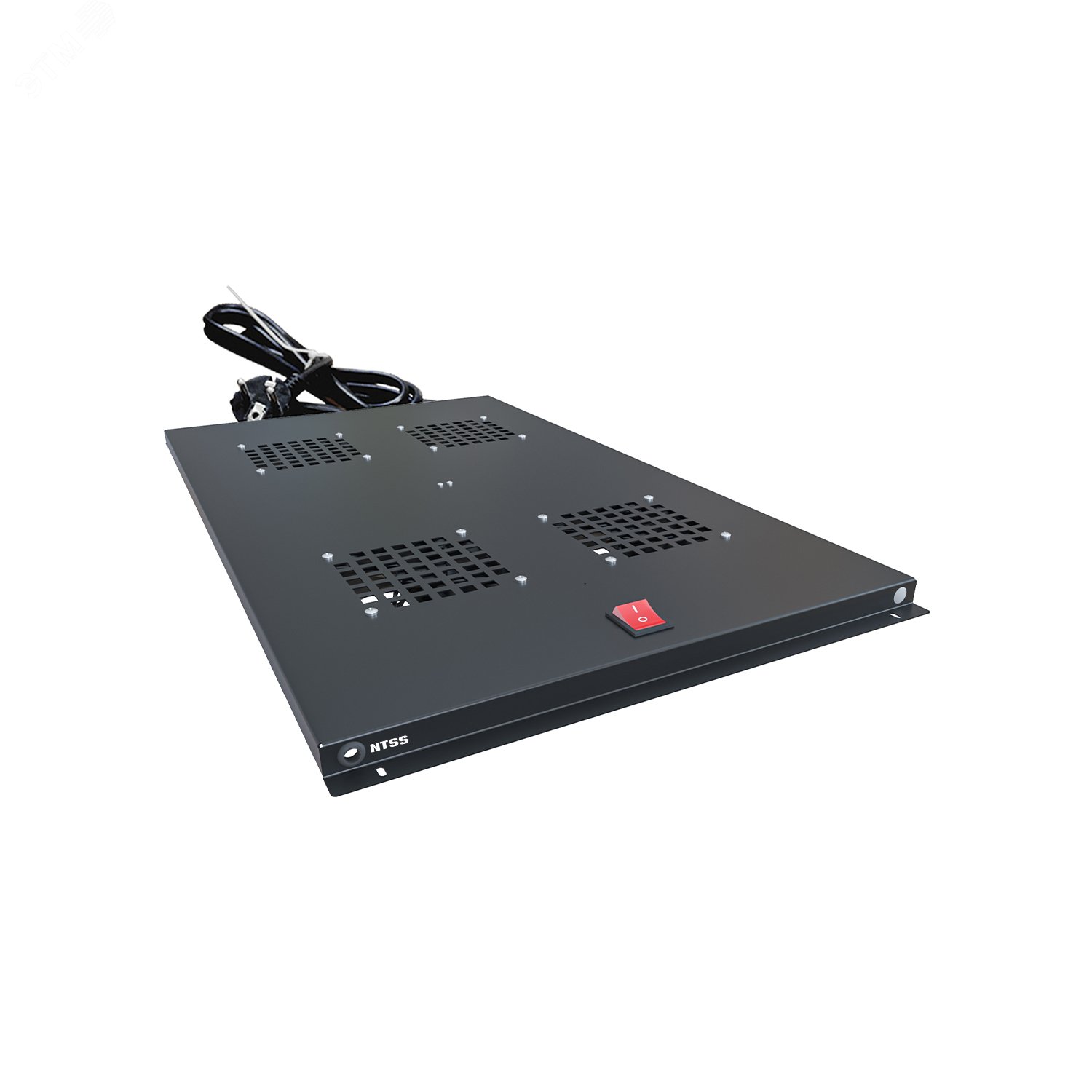 Изображение товара Модуль вентиляторный потолочный для шкафов серии R глубиной 1000мм на 4 элемента потолочный без термостата, черный RAL 9005 (шт)