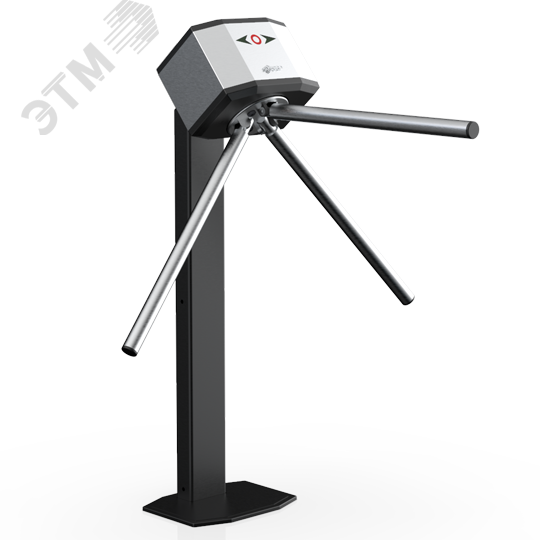 Изображение товара Турникет-трипод тумбовый электромеханический с механическими планками антипаника, пульт управления в комплекте (шт)