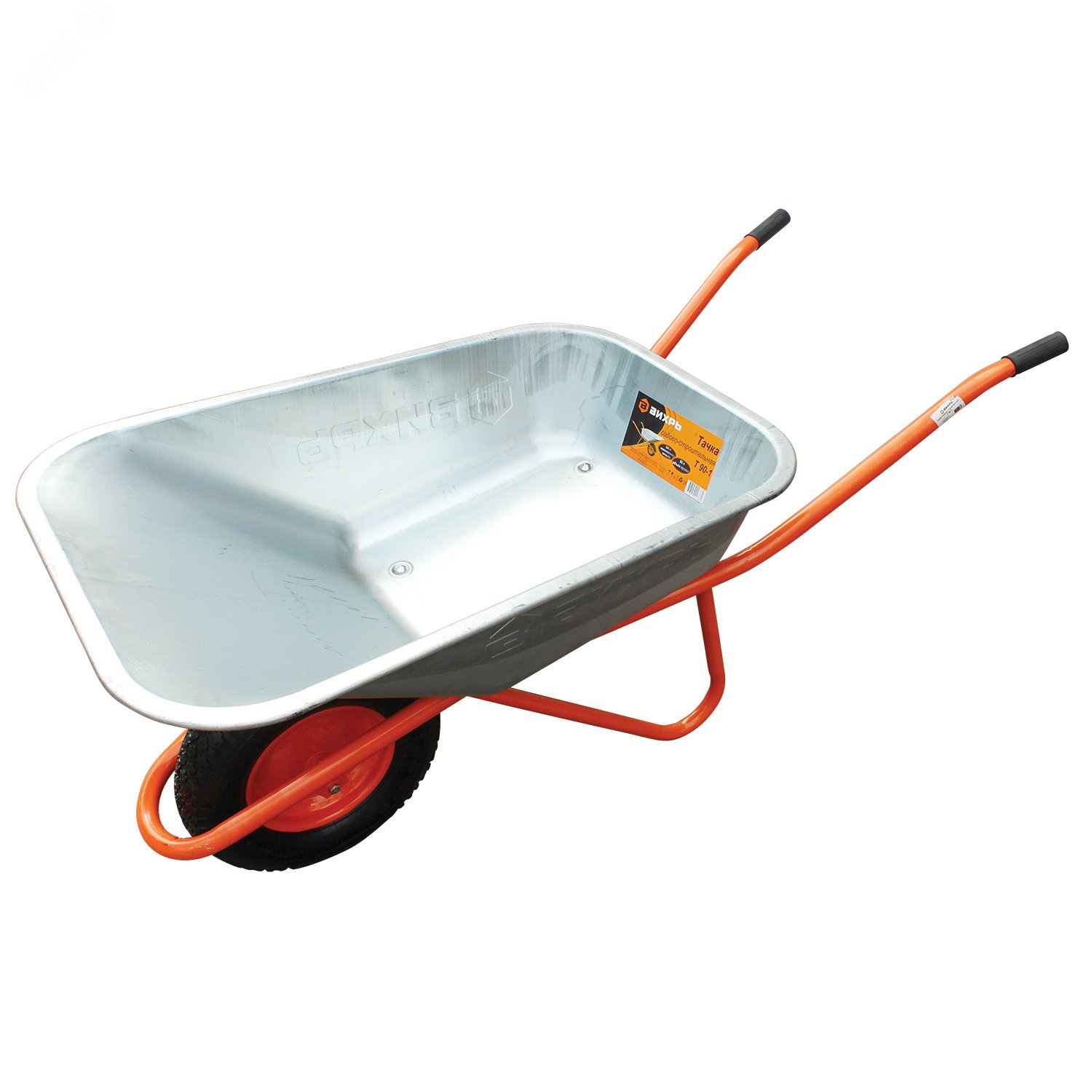 Изображение товара Садово-строительная тачка Вихрь Т90-1 с объемом 90 л и пневматическим колесом