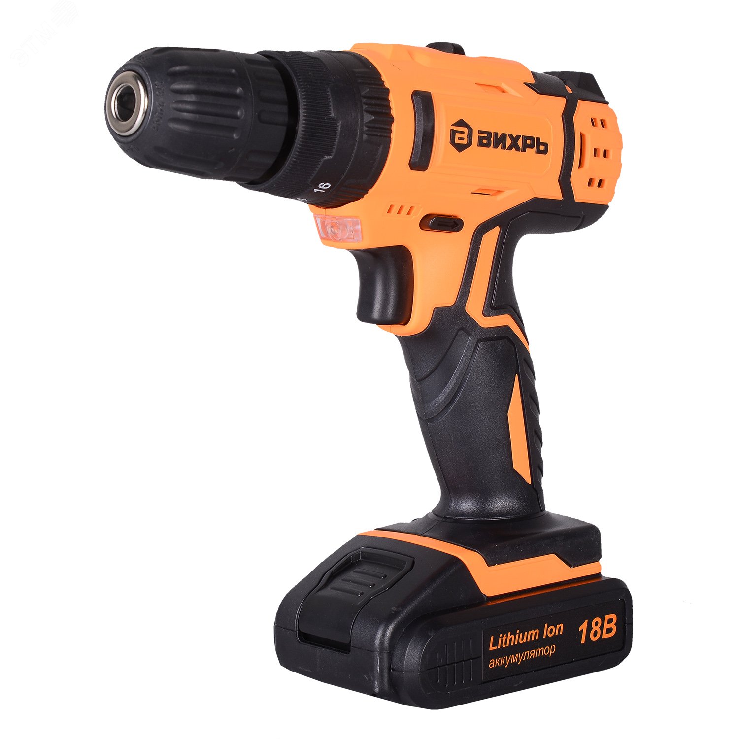 Изображение товара Аккумуляторная дрель-шуруповерт Вихрь ДА-18Л-2кУ 18 В 2 А/ч ударная