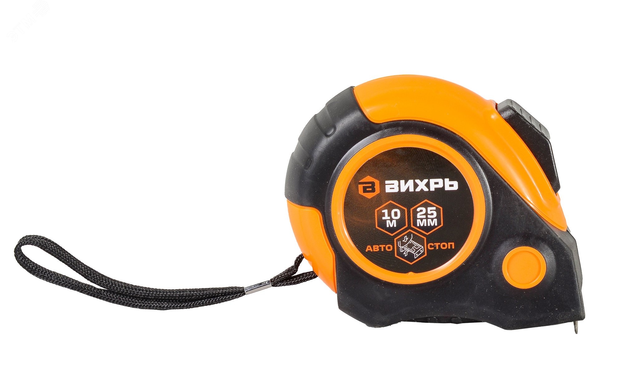 Изображение товара Рулетка Вихрь 10м х 25мм автостоп металлическая с двусторонней шкалой
