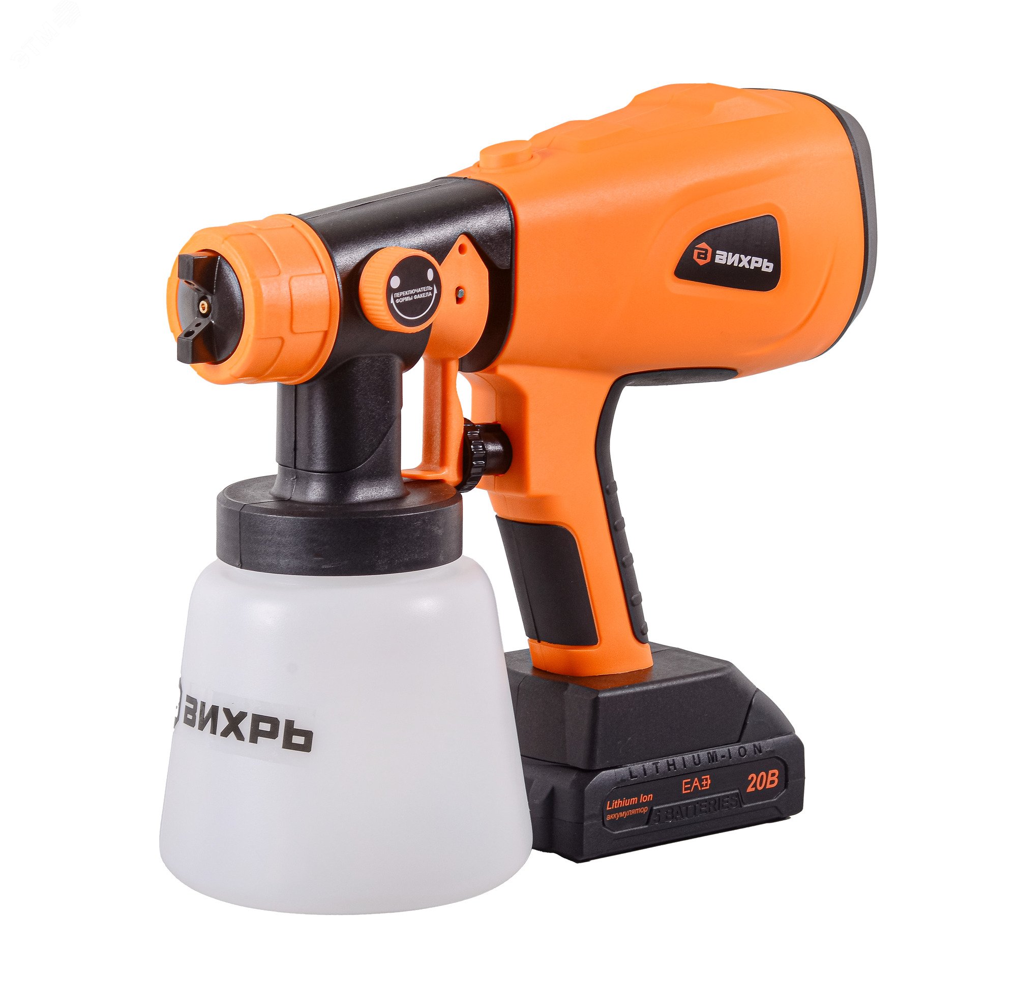 Изображение товара Аккумуляторный краскопульт Вихрь АКП-20Li для быстрого равномерного нанесения лакокрасочных покрыти
