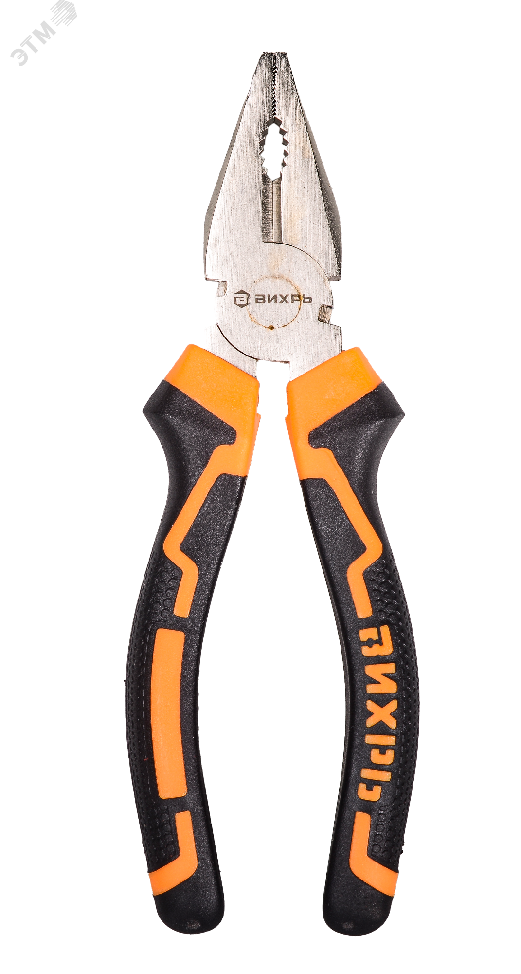 Изображение товара Плоскогубцы 160мм никелированные двухкомпонентные рукоятки Вихрь