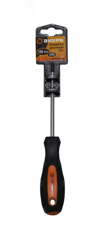 Изображение товара Отвертка крестовая PH1 100 мм Вихрь профессиональная и бытовая