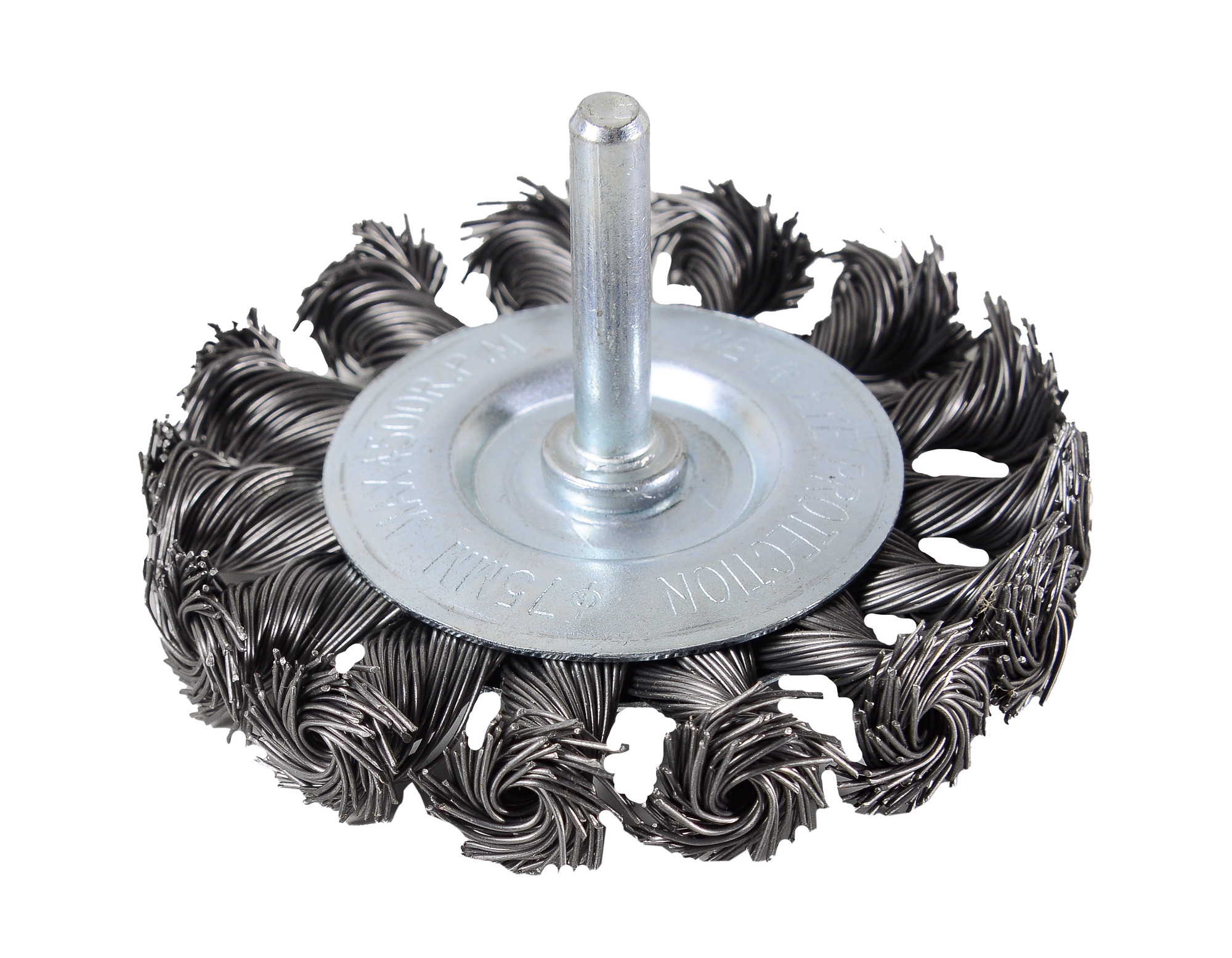 Щётка для дрели плоская, крученая, 75 мм