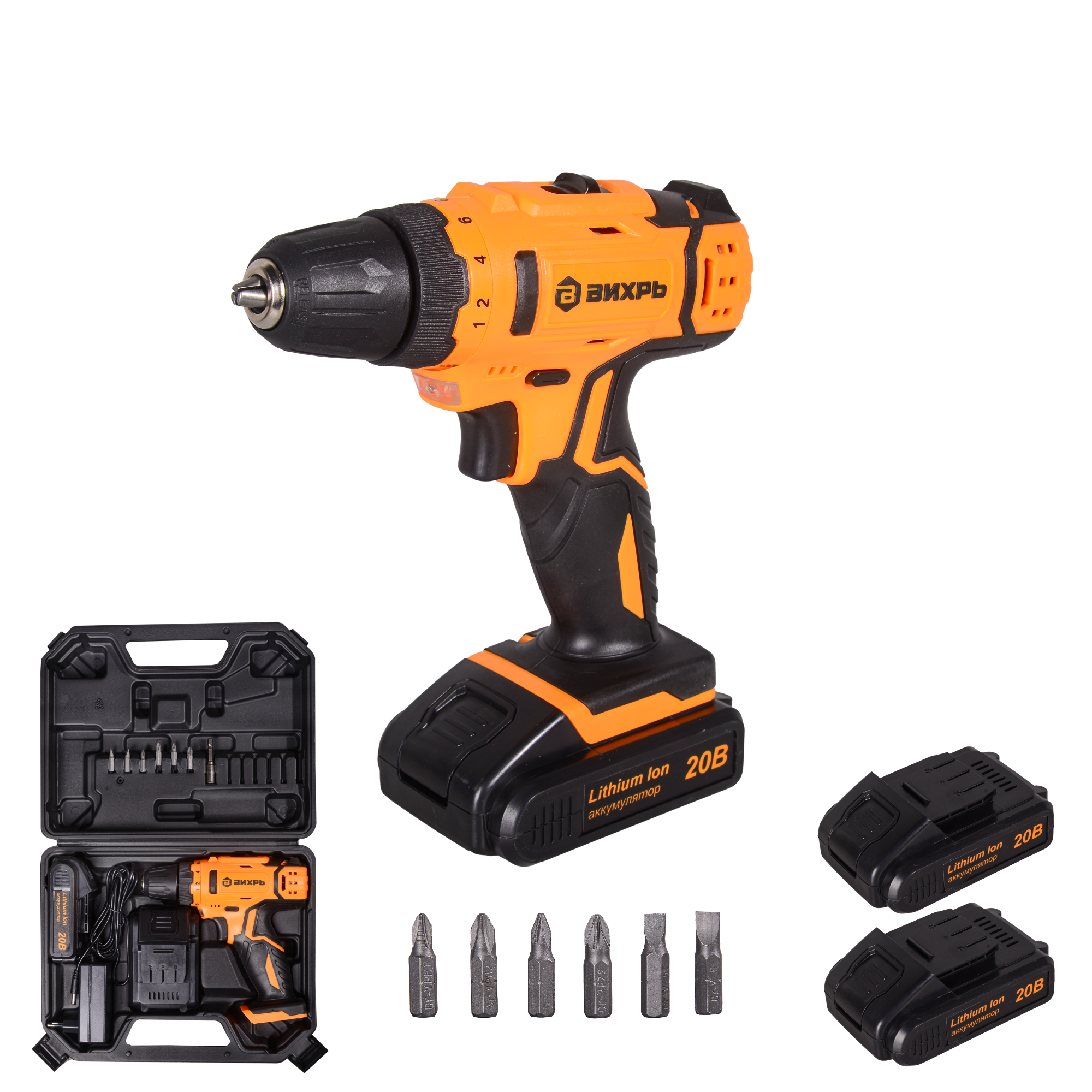 Дрель-шуруповерт аккумуляторная ДА-20Л-2К (2,0 А/ч)