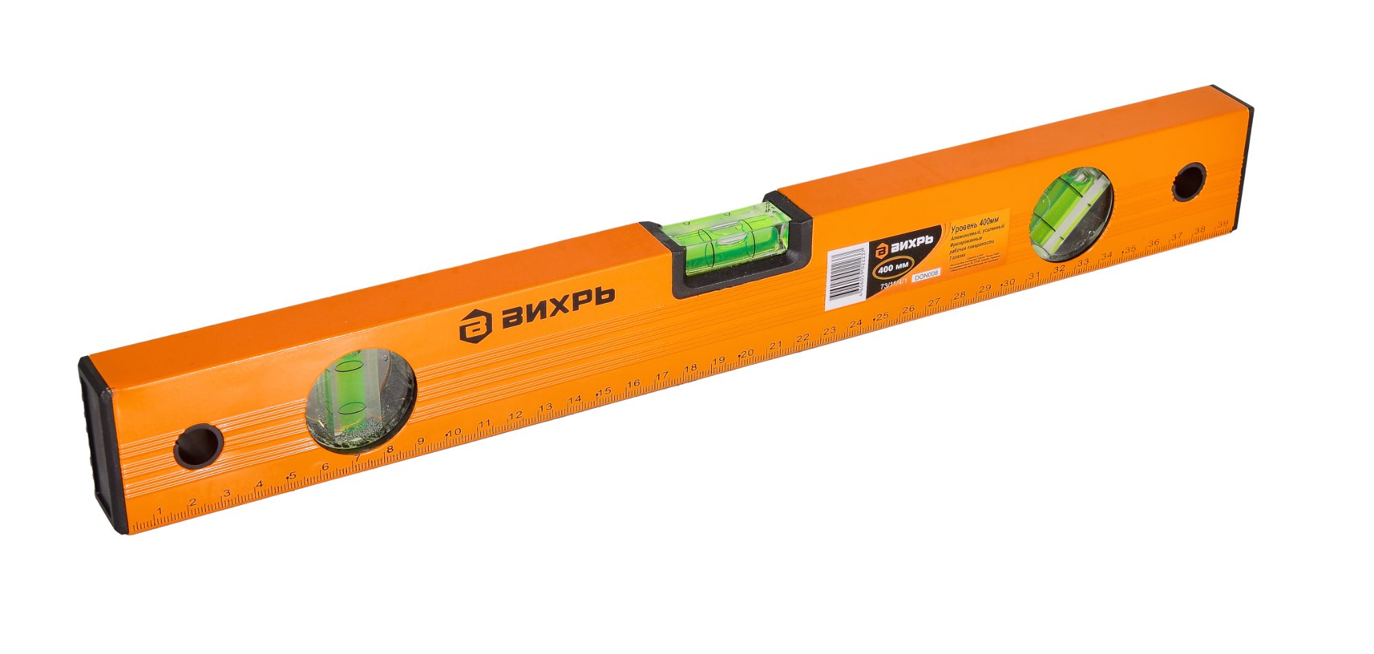 Уровень алюминиевый 400мм фрезерованный 3 глазка