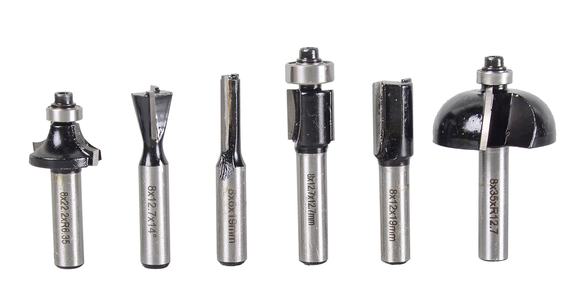 Набор фрез по дереву 6.(хвостовик 8мм), кейс