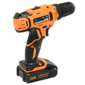 Дрель-шуруповерт аккумуляторная ДА-20Л-2КА с набором оснастки 65 предметов - фото 5