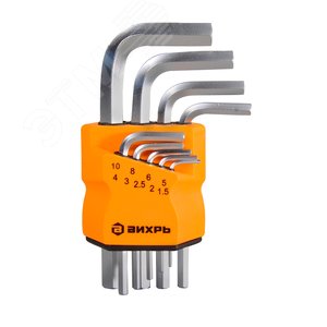 Изображение товара Набор ключей имбусовых HEX,9 ,1.5-10 мм (шт)