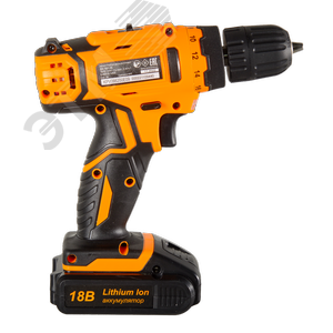 Дрель-шуруповерт аккумуляторная ДА-18Л-2К/Б (2,0 А/ч) (бесщеточный двигатель) - фото 4