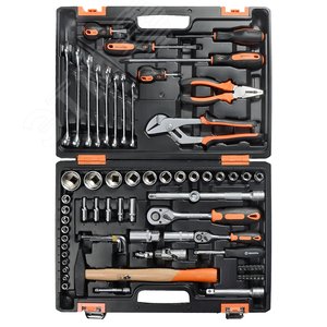 Набор инструментов, 1/2'' , 1/4'' , CrV, в кейсе 76 предм'' - фото 1