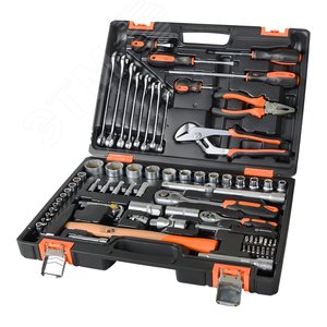 Набор инструментов, 1/2'' , 1/4'' , CrV, в кейсе 76 предм'' - фото 2