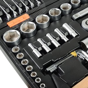 Набор инструментов, 1/2'' , 1/4'' , CrV, в кейсе 76 предм'' - фото 4