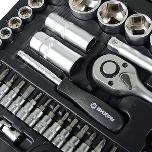 Набор инструментов, 1/2'' , 1/4'' , CrV, в кейсе 82 предм'' - фото 5