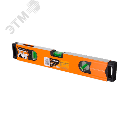 Уровень алюминиевый Магнитный 400 мм фрезерованный 3 глазка (1 зеркальный) - фото 1