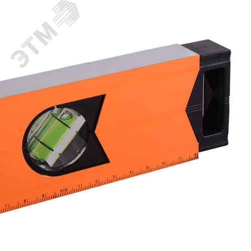 Уровень алюминиевый Усиленный 1000 мм 3 глазка (1 зеркальный) двухкомпонентные рукоятки - фото 2