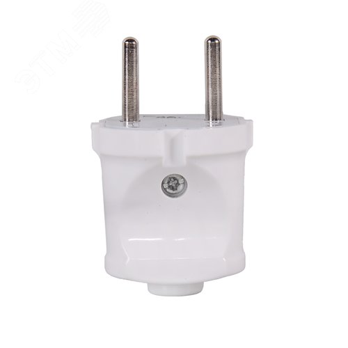 Вилка прямая б/з, белая 6А 250В - фото 4