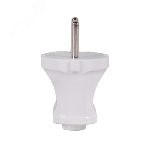 Вилка прямая б/з, белая 6А 250В - фото 5