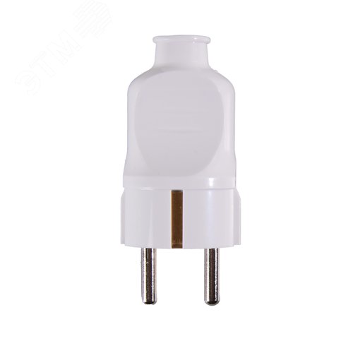 Вилка прямая с/з, белая 16А 250В - фото 3