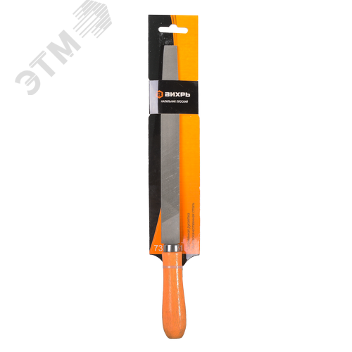 Напильник 200 мм плоский деревянная рукоятка - фото 2