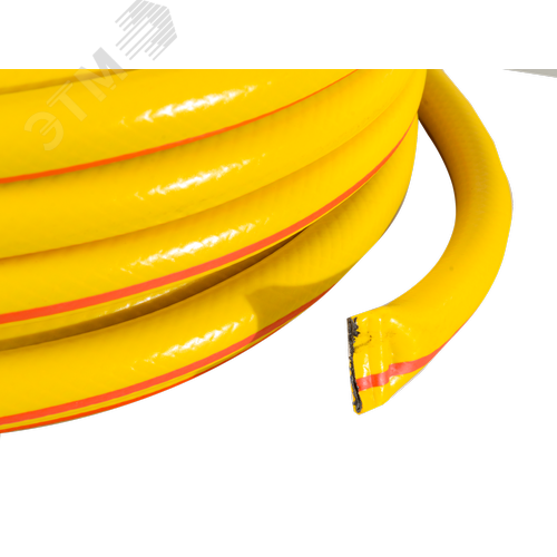 Шланг поливочный ПВХ усиленный пищевой трехслойный армированный 3/4 25 м желтый - фото 3