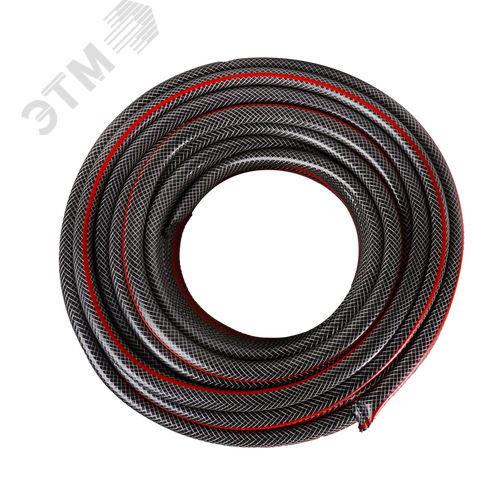 Шланг поливочный ПВХ усиленный премиумпищевой трехслойный армированный 3/4 50 м черно-красный - фото 2