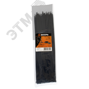 Хомут нейлоновый 3,6*300 Ч (100) - фото 1