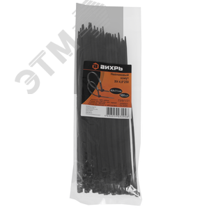 Хомут нейлоновый 4,8*250 Ч (100) - фото 1